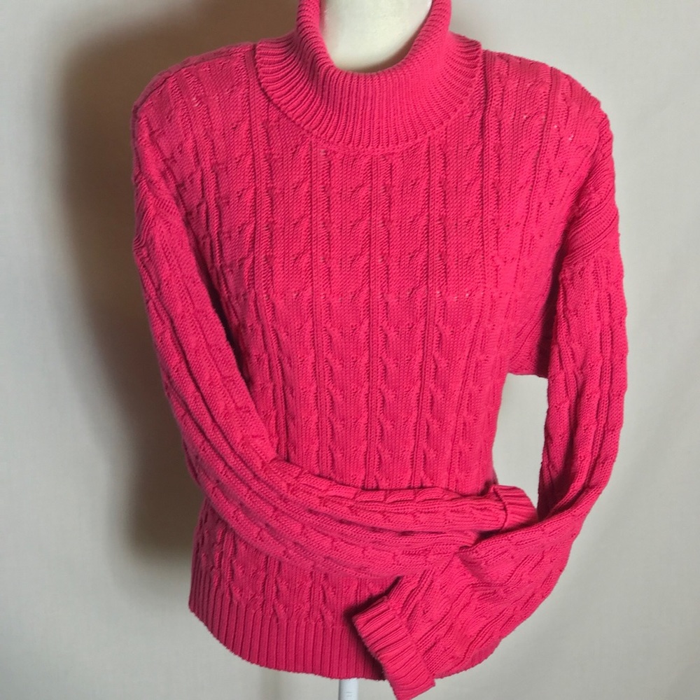 Vintage Wainscott Cable Knit Turtleneck Sweater